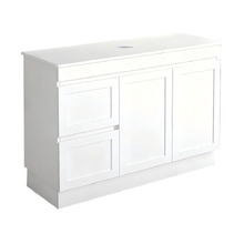 Stefania 1200mm Matte White Freestanding Single Vanity with Stone Countertop